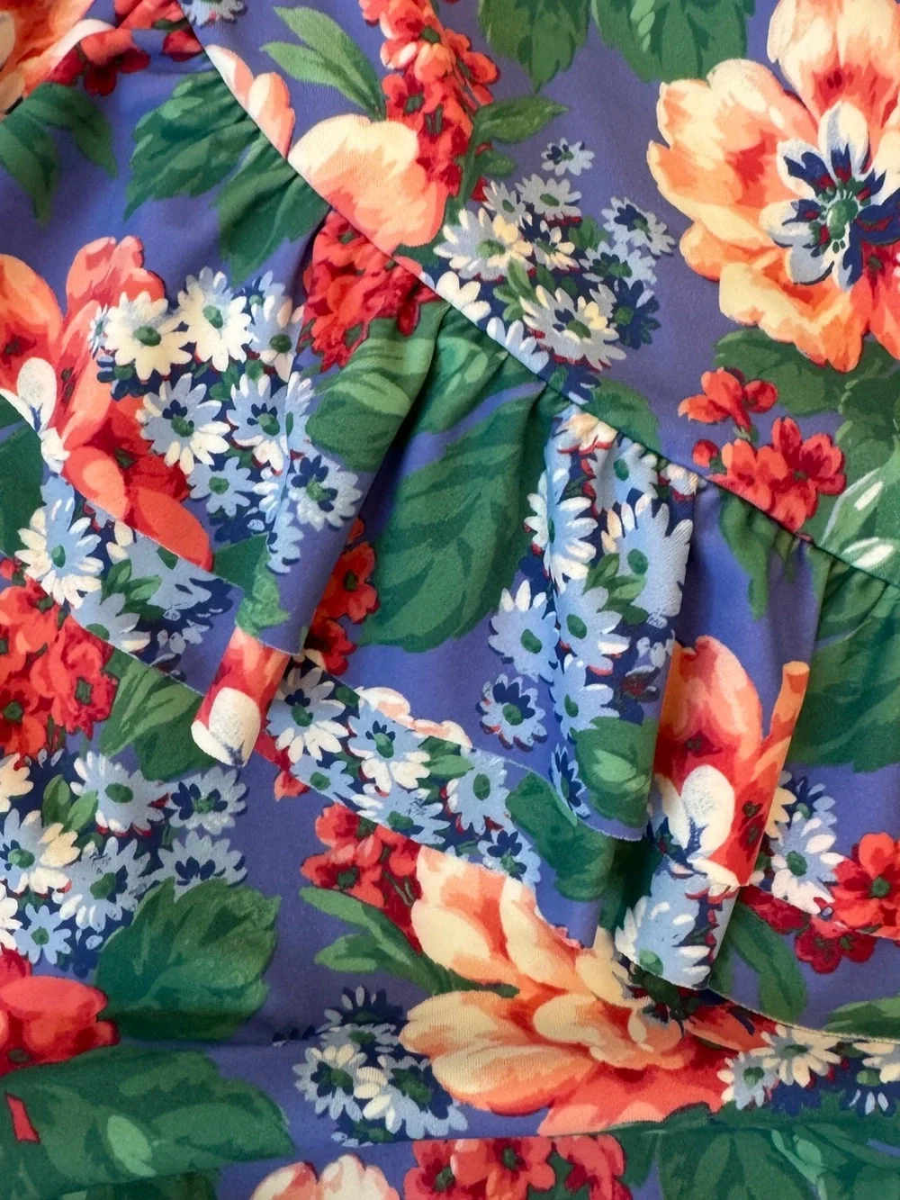 Janie and Jack Girl Floral Ruffle Shoulder Swimsuit Size 10